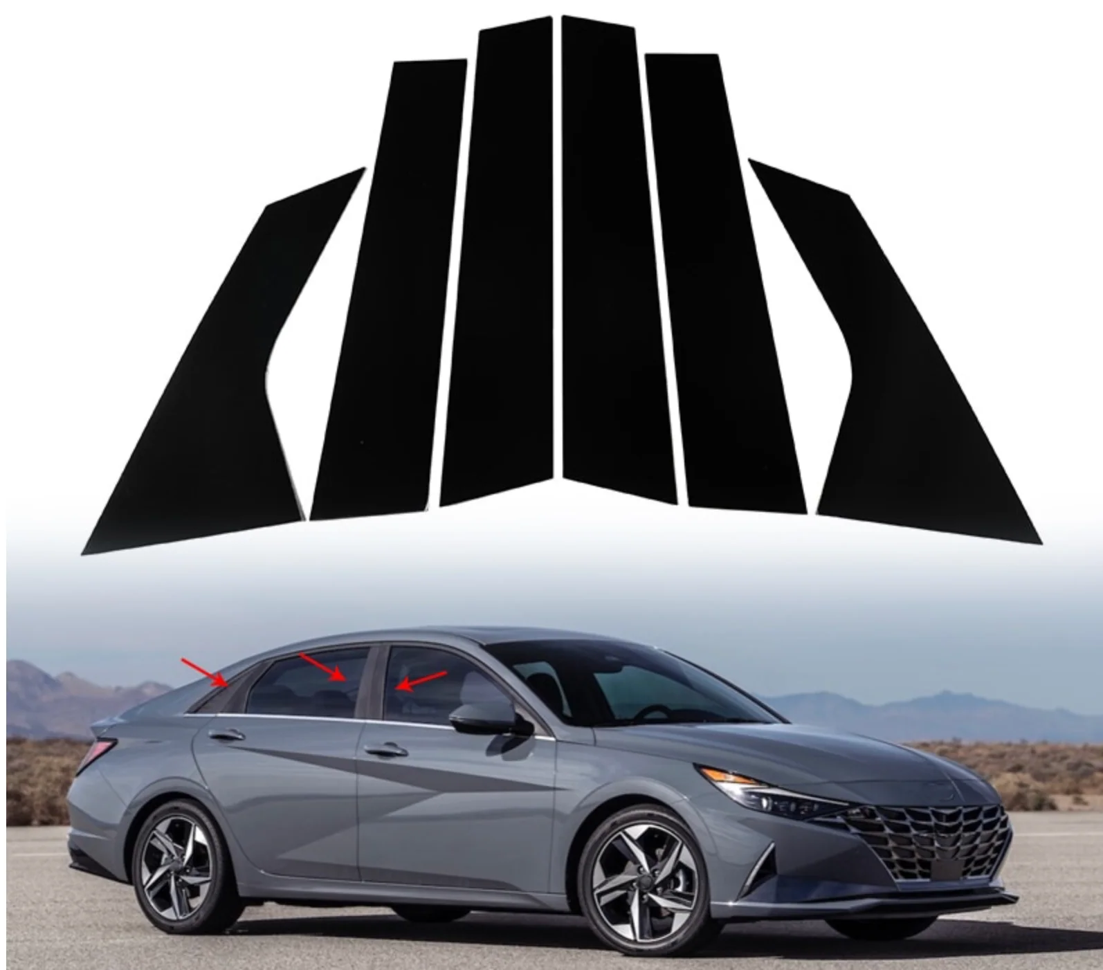 Hyundai Elantra Side Pillar Cutouts (2021-2023) - Image 3